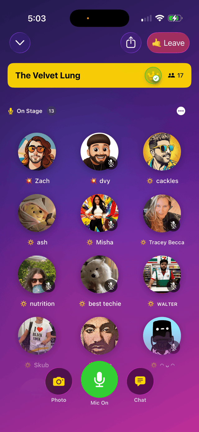cackles rooms list on iPhone